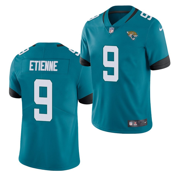 Men's Jacksonville Jaguars #9 Travis Etienne Teal NFL 2021 Draft Vapor Untouchable Limited Stitched Jersey Men's Jacksonville Jaguars #9 Travis Etienne Teal NFL 2021 Draft Vapor Untouchable Limited Stitched Jersey
